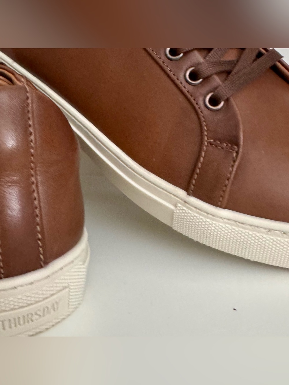 Thursday Everyday Leather Sneakers Women 10.5 Men 9 - Clean AF - Brown Low Top - Picture 11 of 15